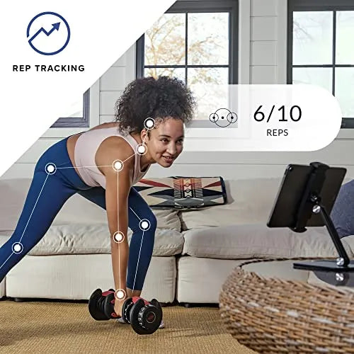 Pair of Adjustable Dumbbells, 5-52.5 Lbs., Space-Saving Home Gym Equipment