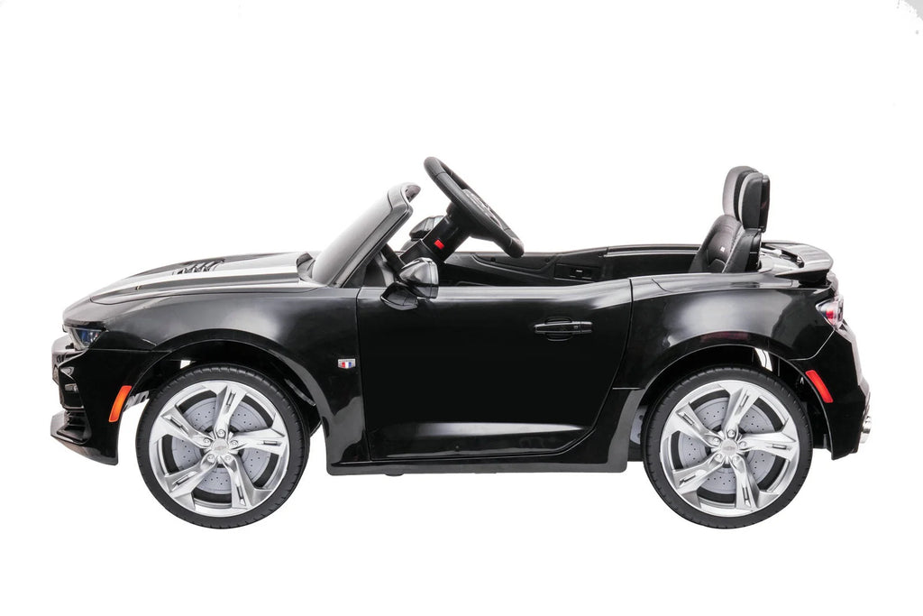 12V Chevrolet Camaro 2SS Kids Ride On One Seater Electric Car with Leather Seat, Rubber Tires and RC