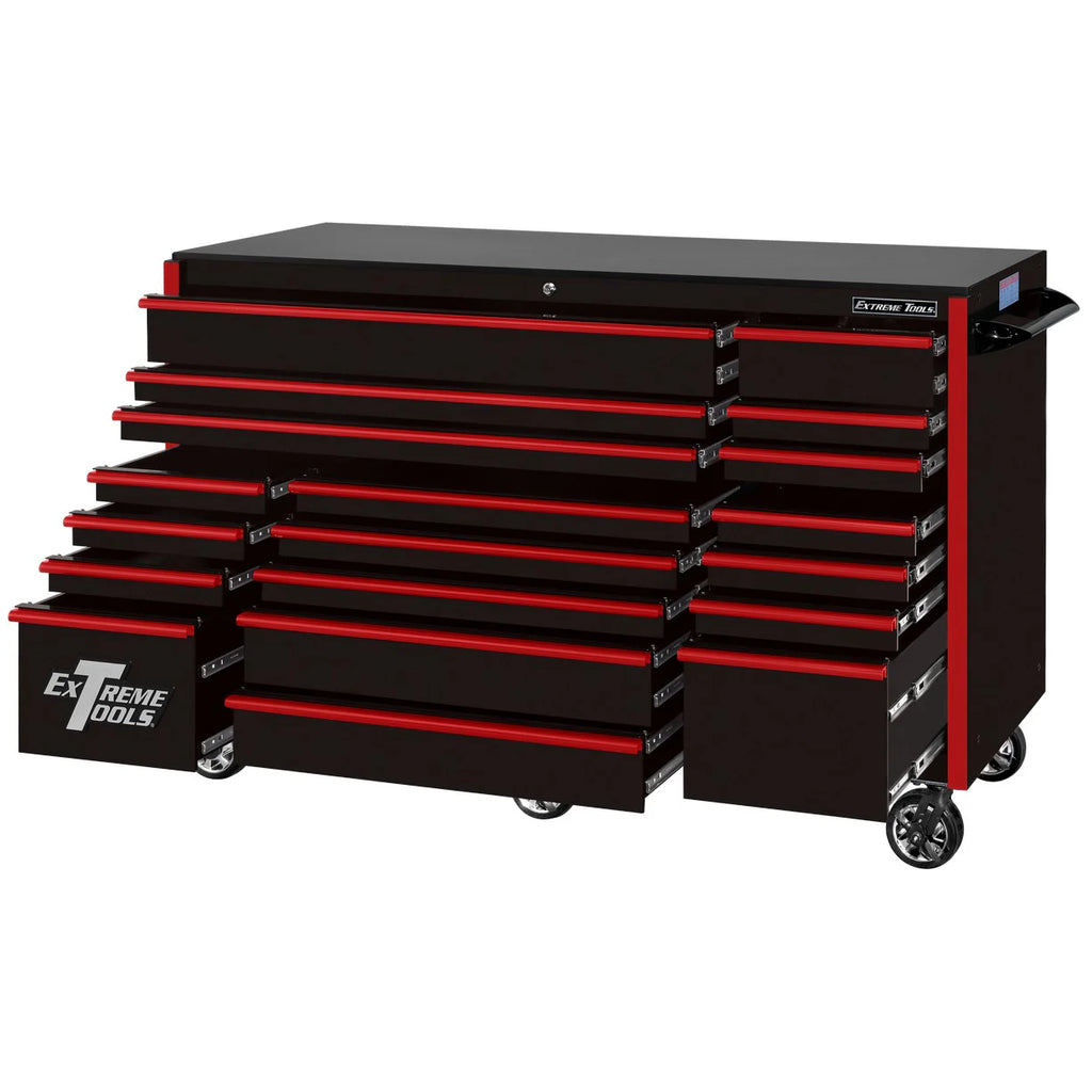 72-Inch x 30-Inch 19-Drawer Roller Cabinet with 250-Lb. Drawer Slides