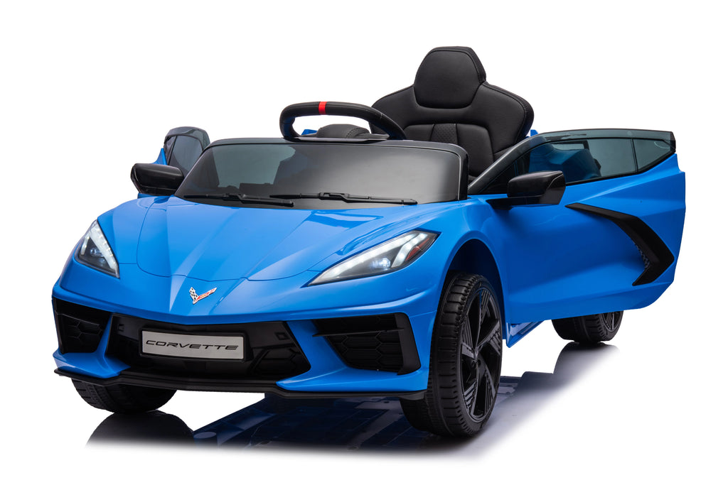 12V Chevrolet Corvette C8 Kids Ride On One Seater Electric Car with RC