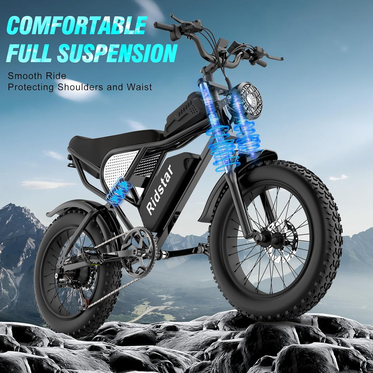 2000W Electric Bike with 37 MPH Top Speed and 20-Inch Fat Tires