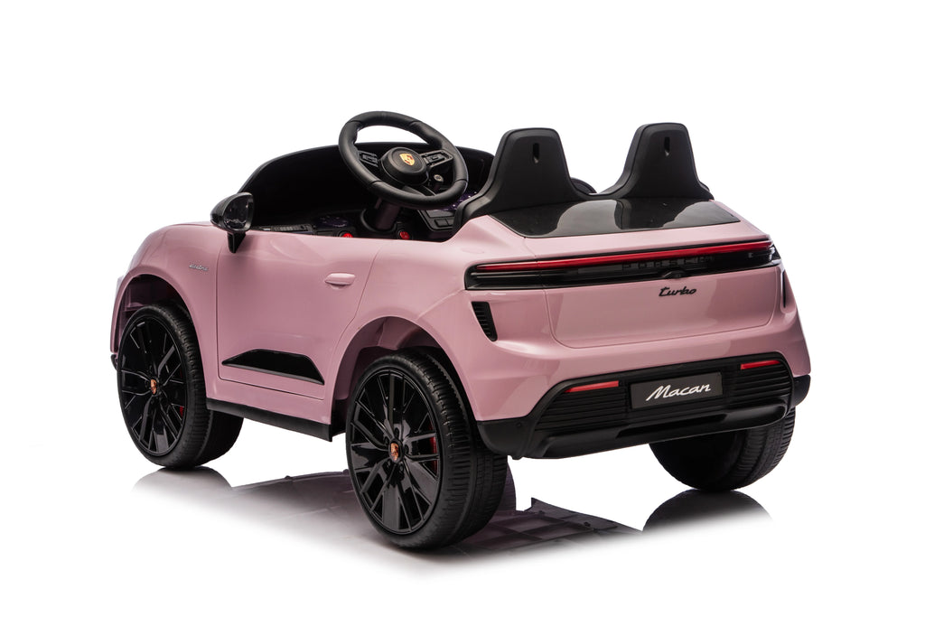 Licensed 24V Porsche Macan Turbo EV Kids Ride On One Seater cars, Rubber Tires, Leather Seat, with RC