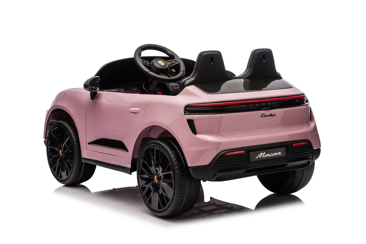 Licensed 24V Porsche Macan Turbo EV Kids Ride On One Seater cars, Rubber Tires, Leather Seat, with RC