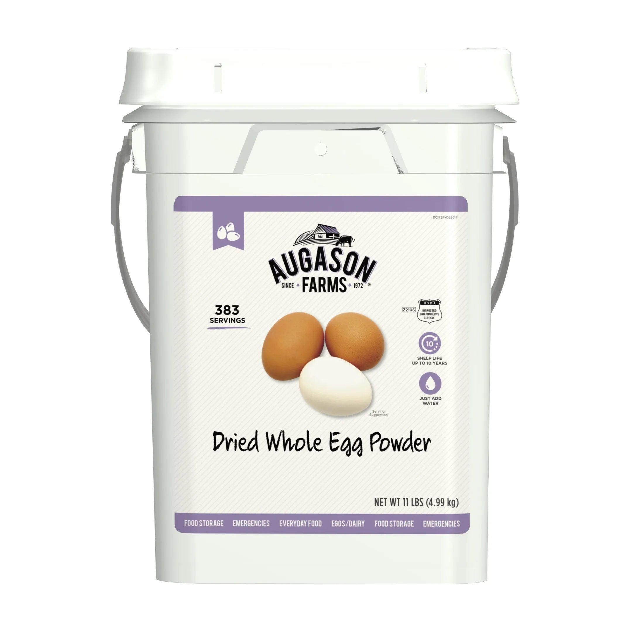11-Lb. Dried Whole Egg Powder in 4-Gallon Pail, 383 Servings