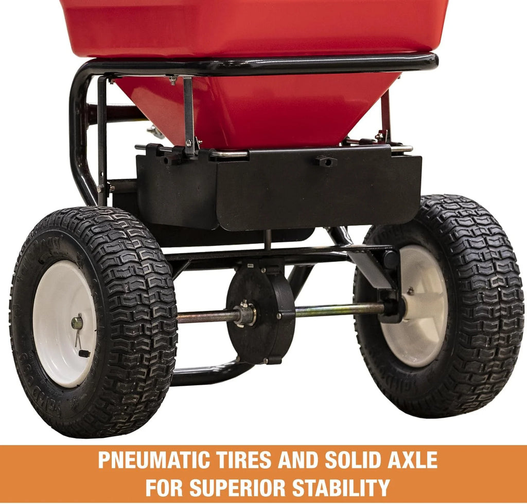 100-Lb. Walk-Behind Push Spreader for Salt, Ice Melt and Snow Melt with Grate and Cover