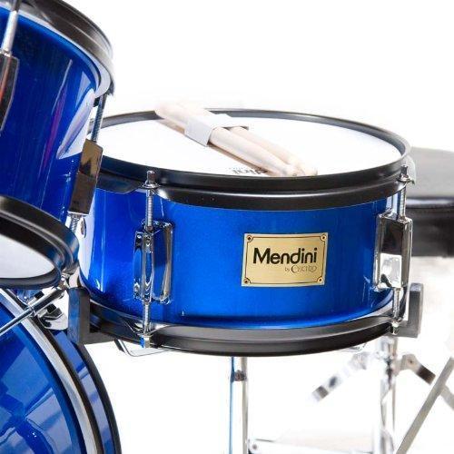 16-Inch 5-Piece Junior Drum Set for Kids with Adjustable Throne, Cymbal, Pedal and Drumsticks, Blue Metallic