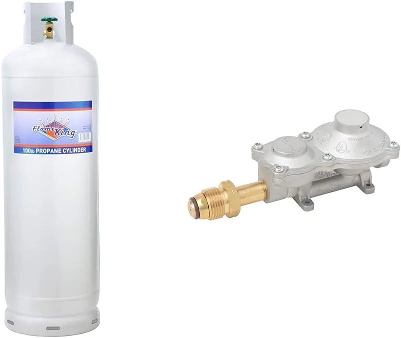 100 lb Steel Propane Tank Cylinder with POL Valve and Protective Collar, Empty Pre-Purged Propane Cylinder for Heating Systems, Fireplaces, Dryers and Grills