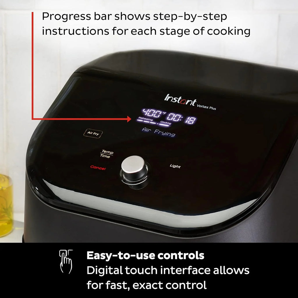 6-Qt. Clear-View Air Fryer, 6-in-1 Functions, Custom Programs, Black
