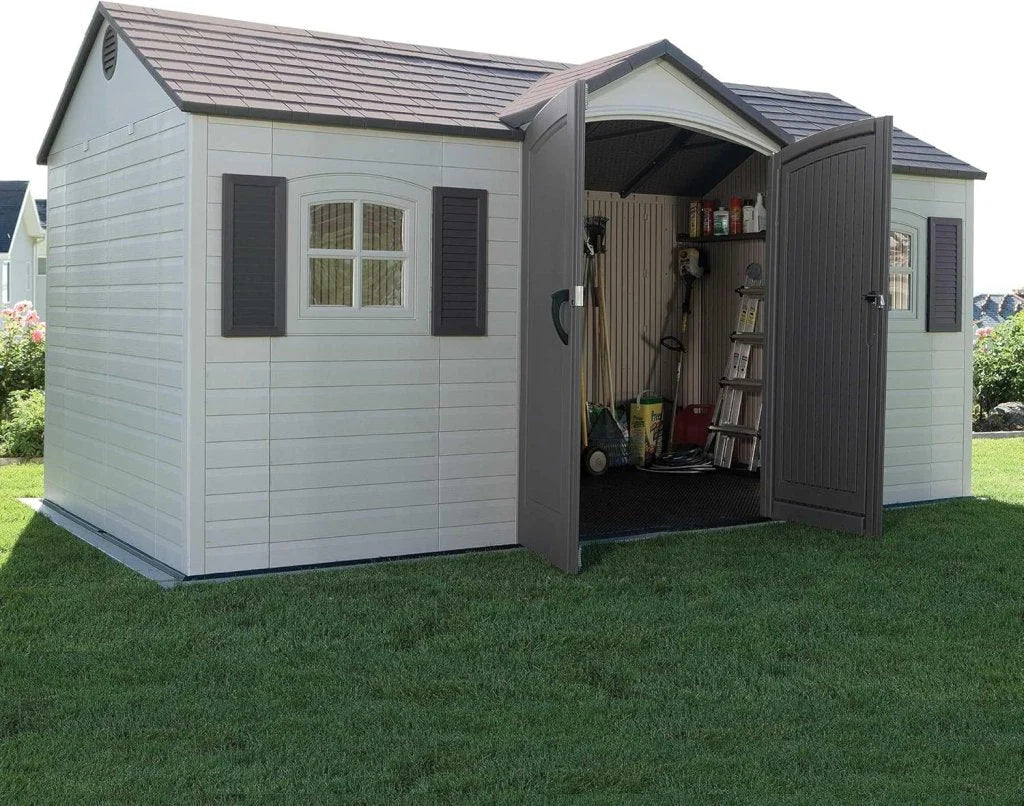 8 x 15-Foot Outdoor Storage Shed, Desert Sand
