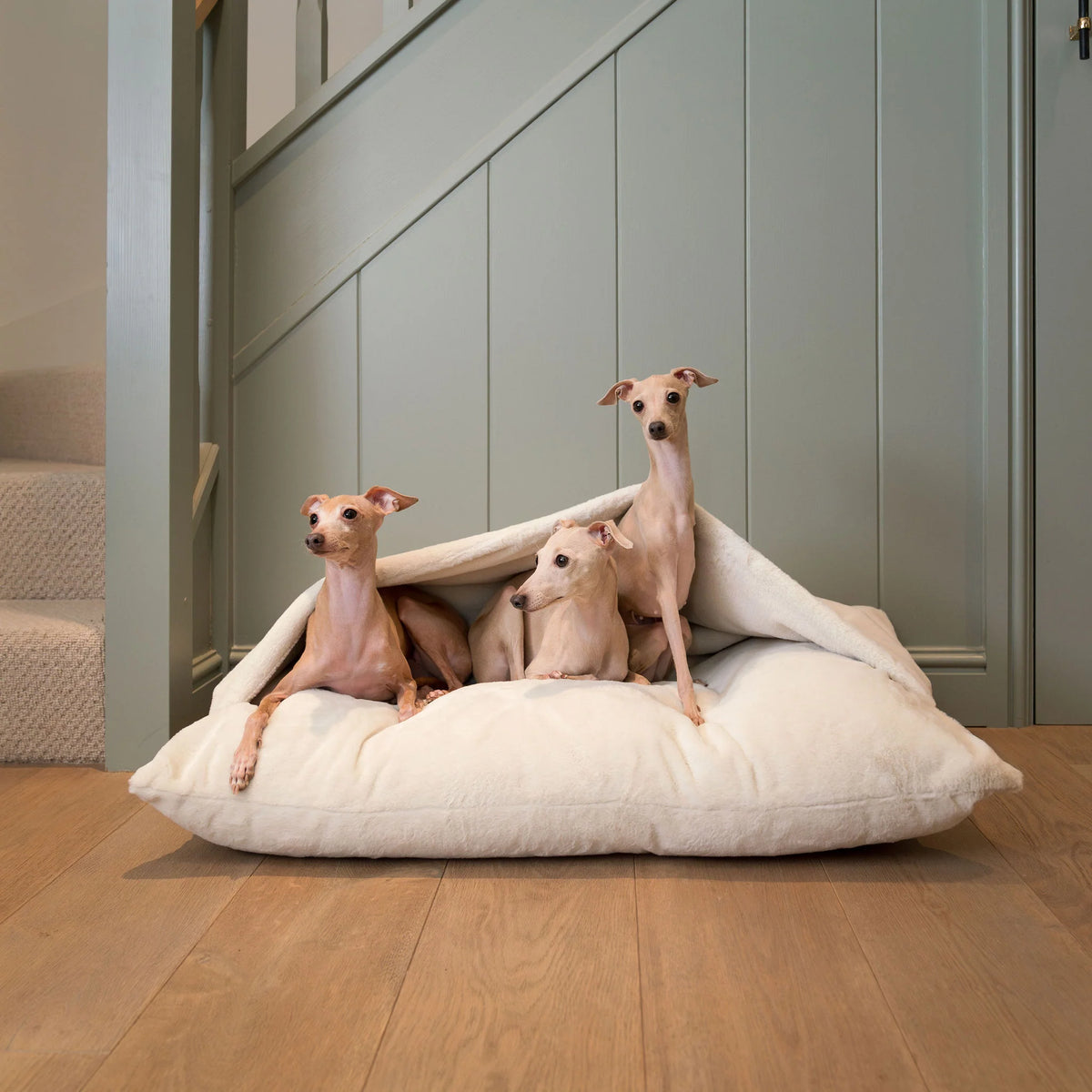 Bed in Calming Anti Anxiety Cream Faux Fur