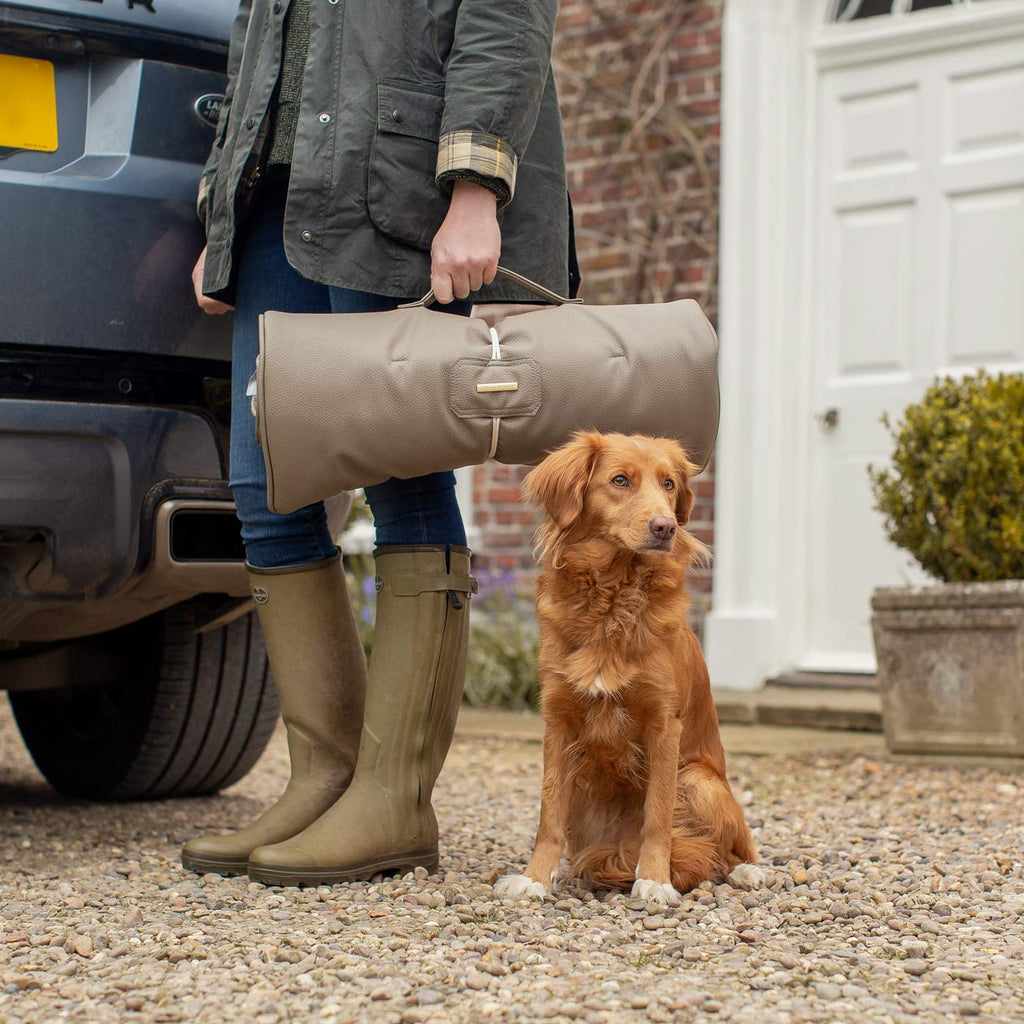Travel Mat in Camel Rhino Faux Leather