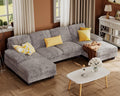 Sectional Couches for Living Room, Chenille, Grey