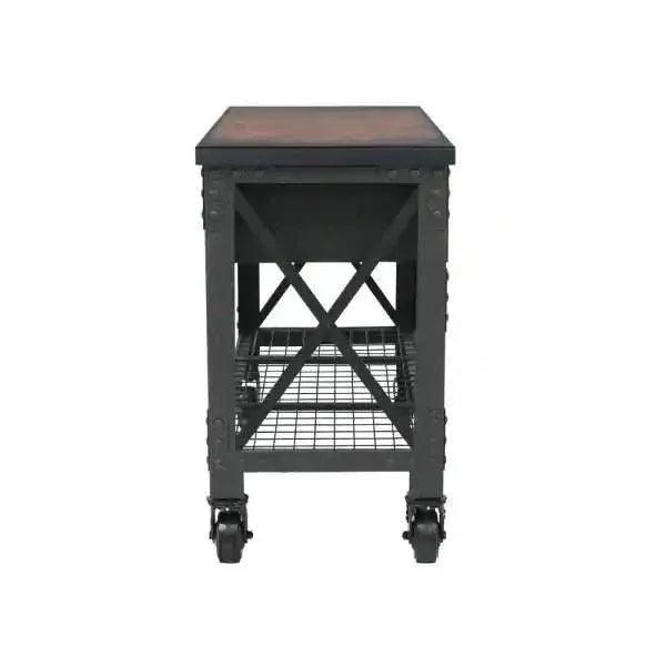 72-Inch 3-Drawer Rolling Industrial Workbench with Wood Top