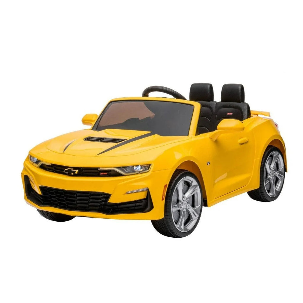 12V Chevrolet Camaro 2SS Kids Ride On One Seater Electric Car with Leather Seat, Rubber Tires and RC