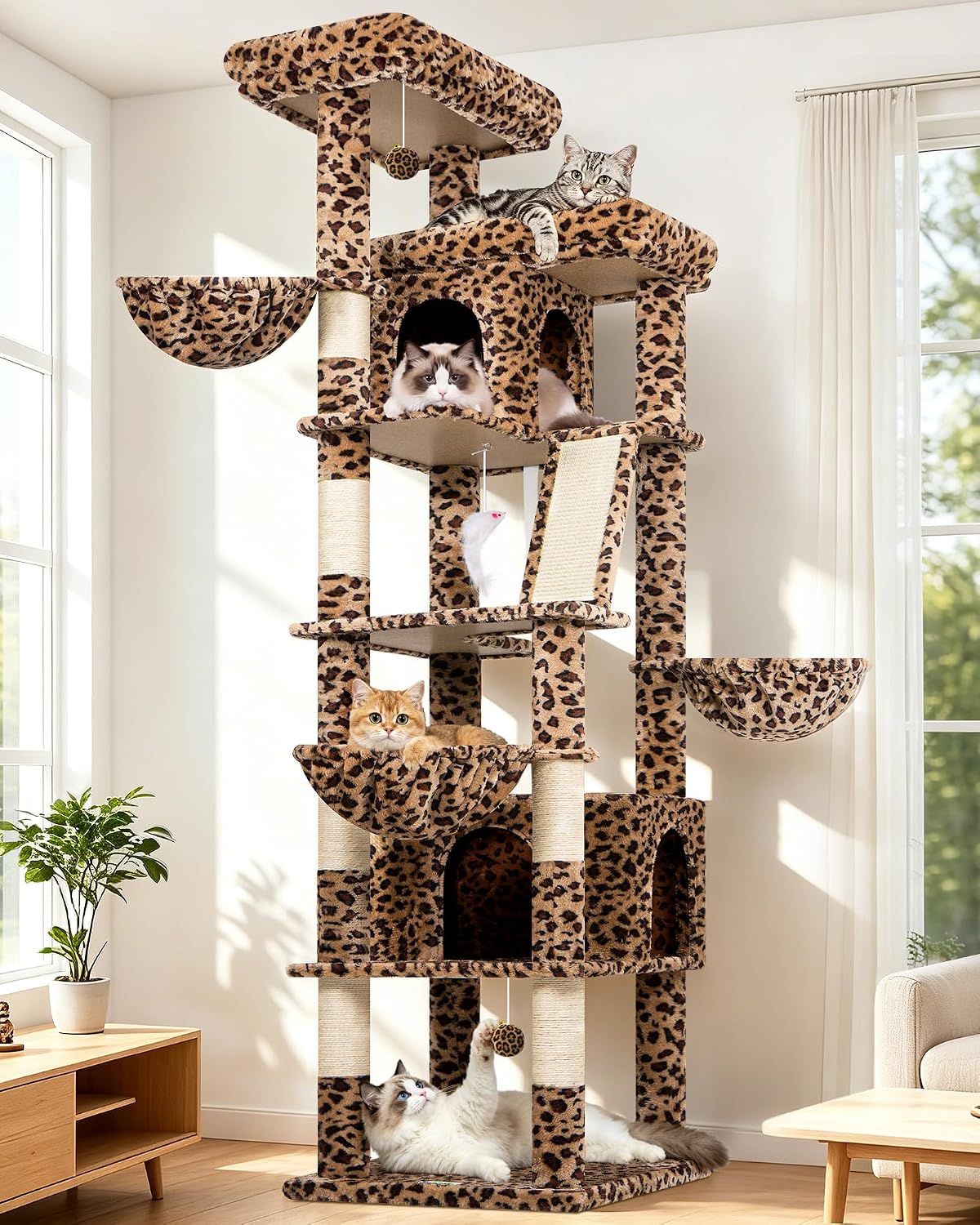 Globlazer 80in Extra Large Cactus Corner Cat Tree Tower S80G, Green
