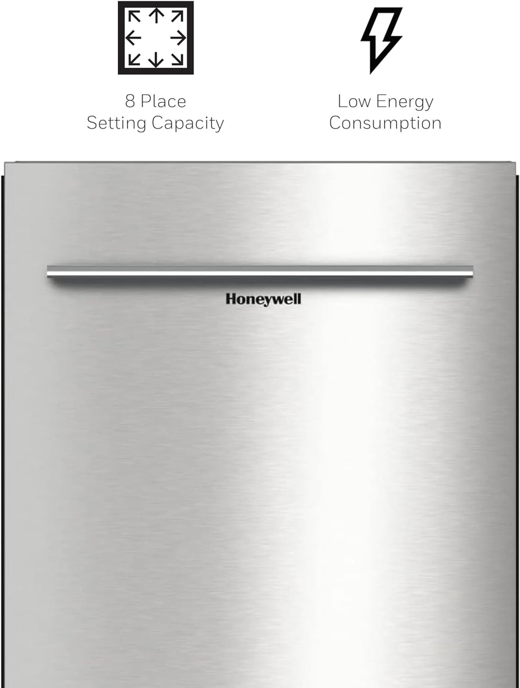 18-Inch Dishwasher with 8 Place Settings, 6 Wash Programs and Stainless Steel Tub