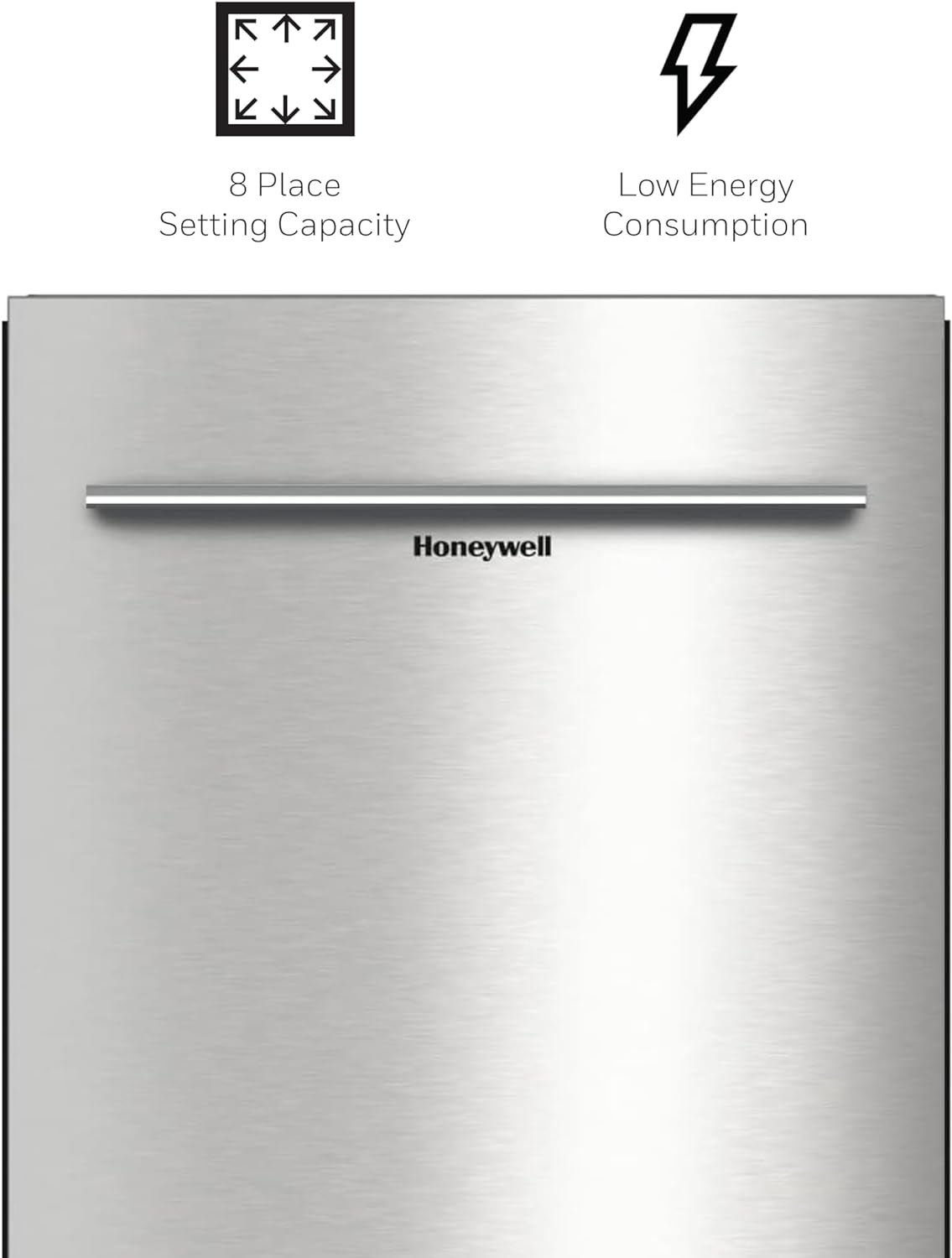 18-Inch Dishwasher with 8 Place Settings, 6 Wash Programs and Stainless Steel Tub
