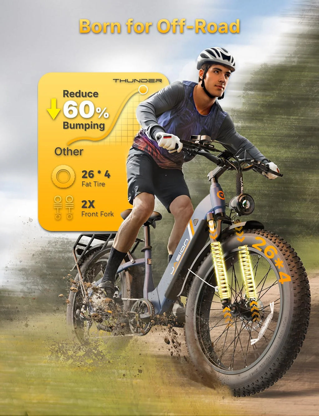 1500W Electric Fat Tire Bike, 30+ MPH, 80-Mile Range, Hydraulic Disc Brakes