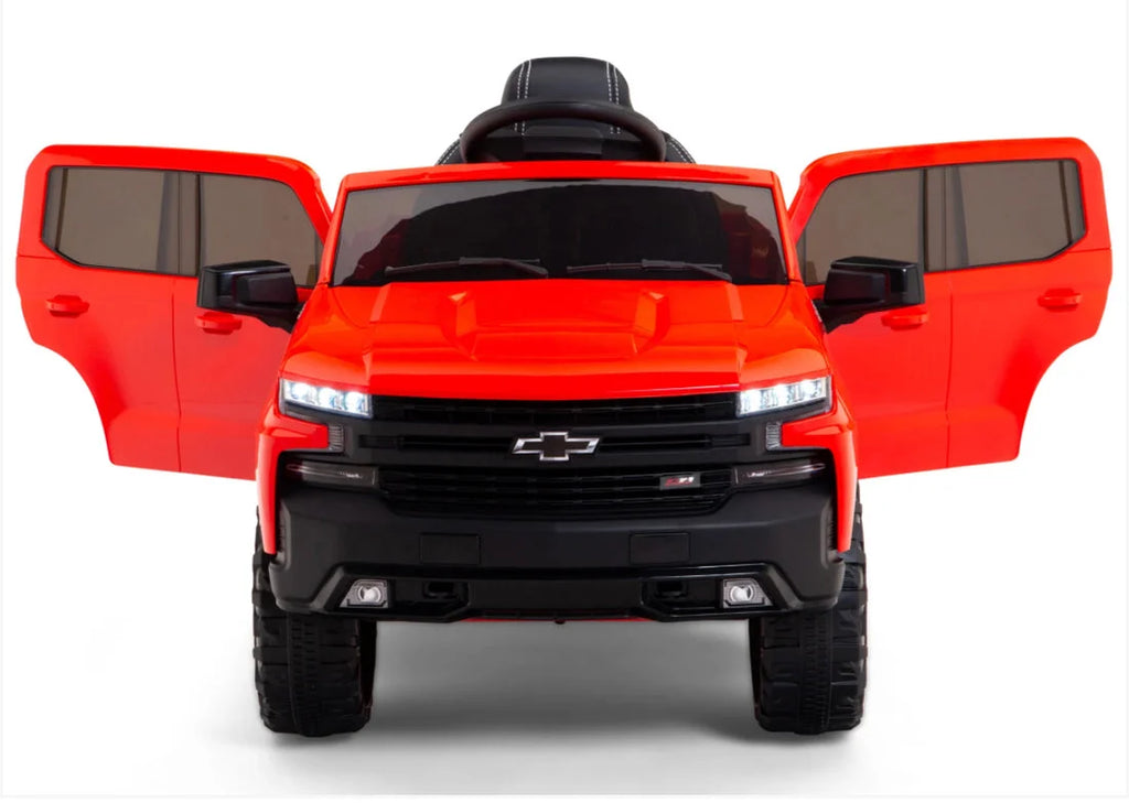 2026 12V Official Chevrolet Silverado Truck Kids Ride On One Seater Electric Car With RC
