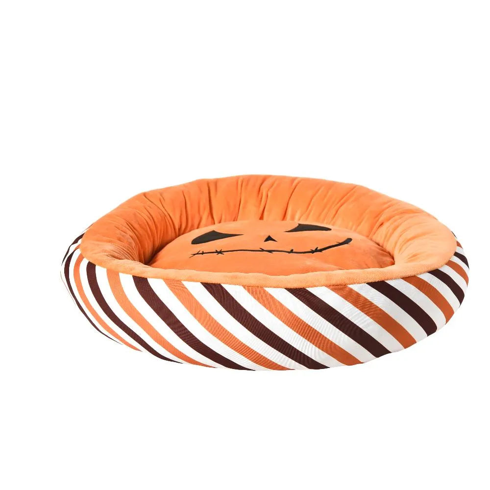 Pets Halloween Bed Soft Round Donut Pet Bed