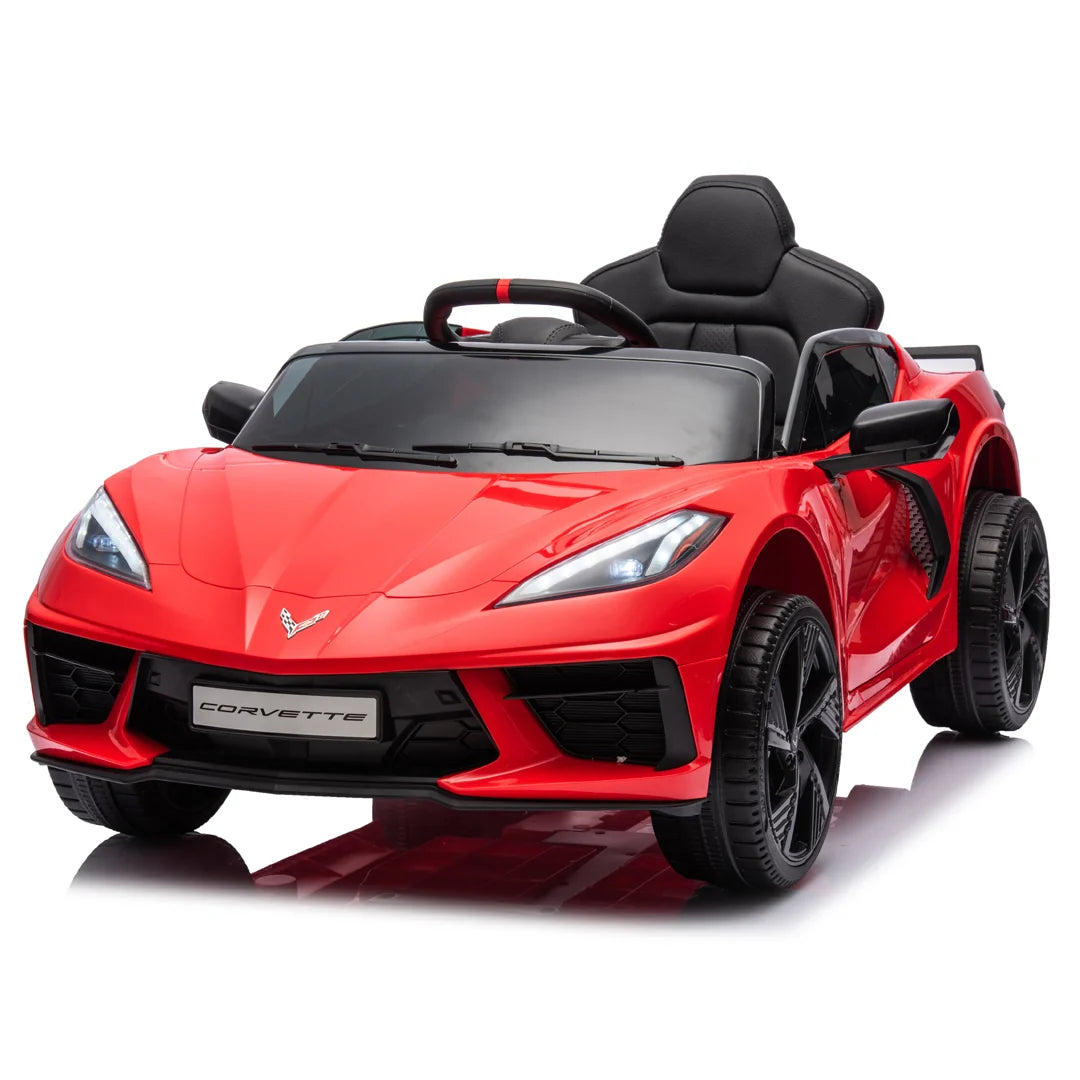 12V Chevrolet Corvette C8 Kids Ride On One Seater Electric Car with RC