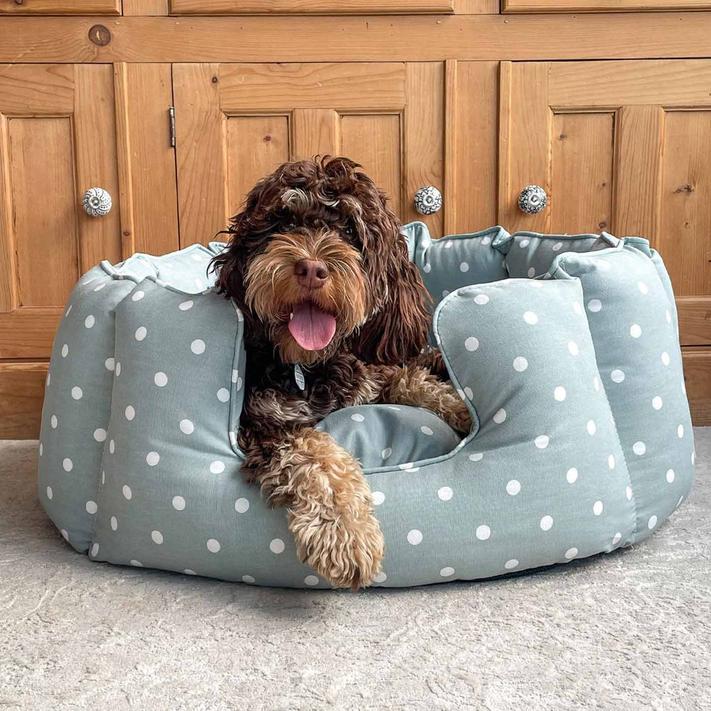 High Wall Bed For Dogs in Spots & Stripes