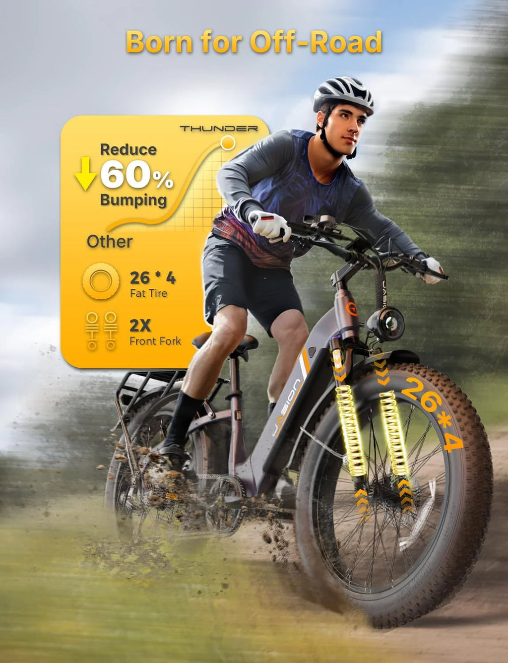 1500W Electric Fat Tire Bike, 30+ MPH, 80-Mile Range, Hydraulic Disc Brakes