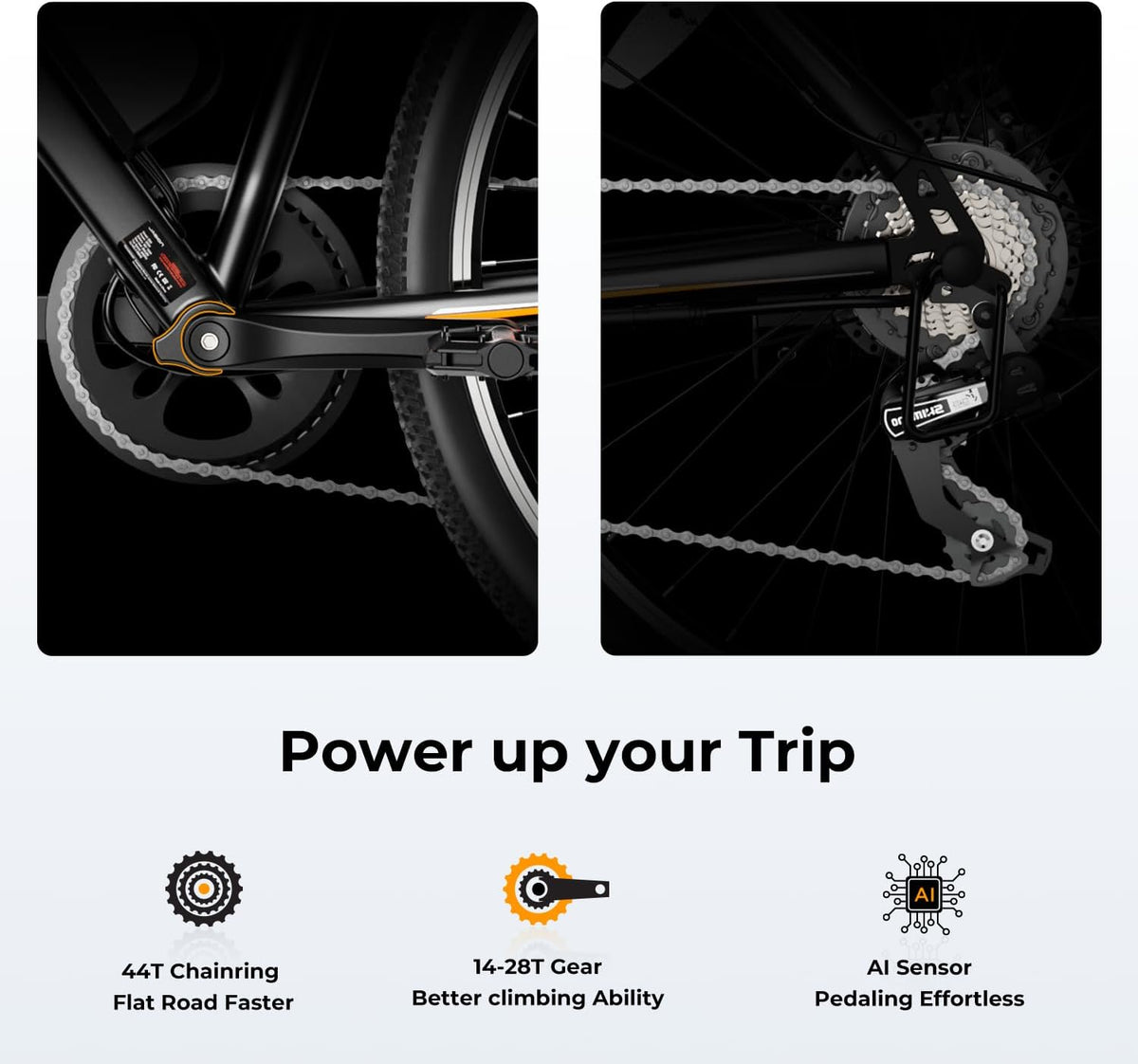 500W Electric Bike, 40-Mile Range, 20 MPH Top Speed