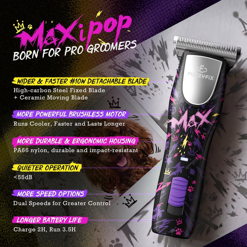 Professional Dog Clippers for Grooming with Detachable Wide Blade