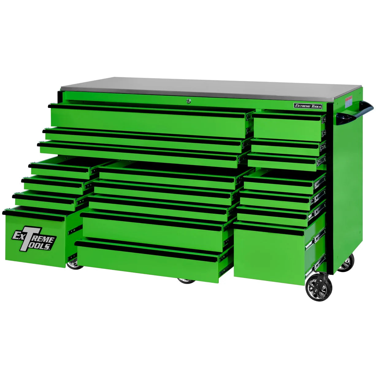 72-Inch x 30-Inch 19-Drawer Roller Cabinet with 250-Lb. Drawer Slides