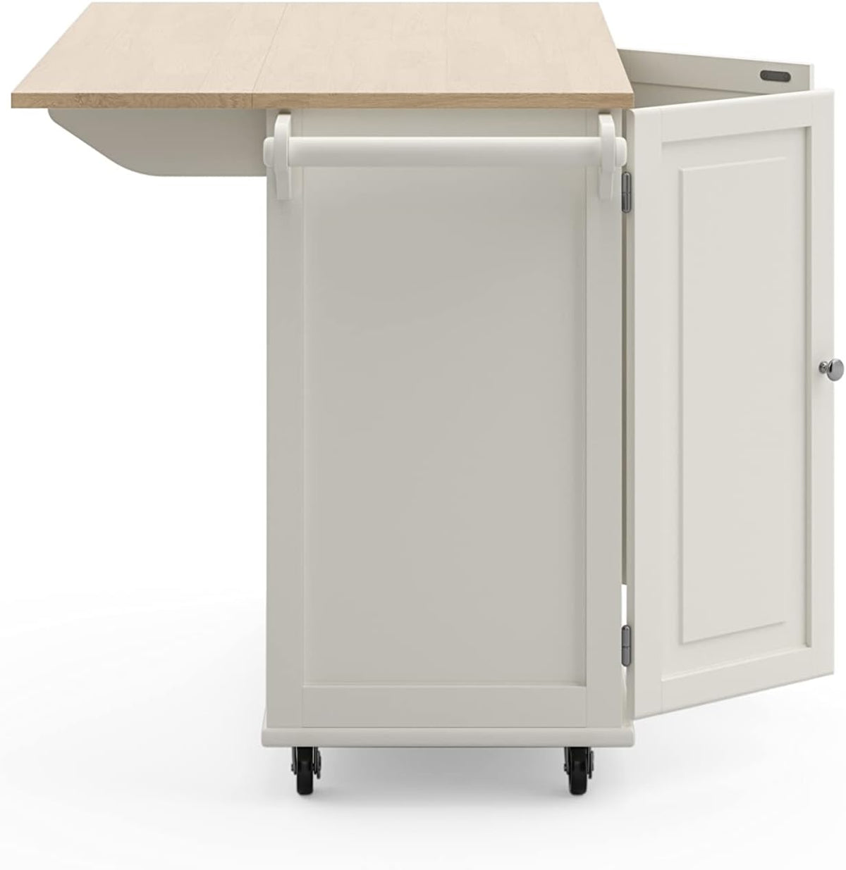 Mobile Kitchen Island Cart with Drop Leaf Breakfast Bar