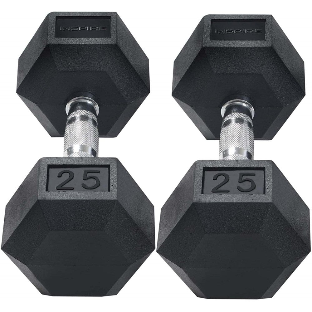 210-Lb. Rubber Dumbbell Set, 5-30 Lb. Pairs, with 6-Pair Vertical Rack