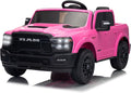 24V Ride on Toys for Big Kids Licensed RAM 2500, 2 Seater Ride on Electric Car Truck with Remote Control, Bluetooth, 4 Wheeler Suspension, Truck Bed Storage, LED Lights, 3 Speeds & Soft Start Pink