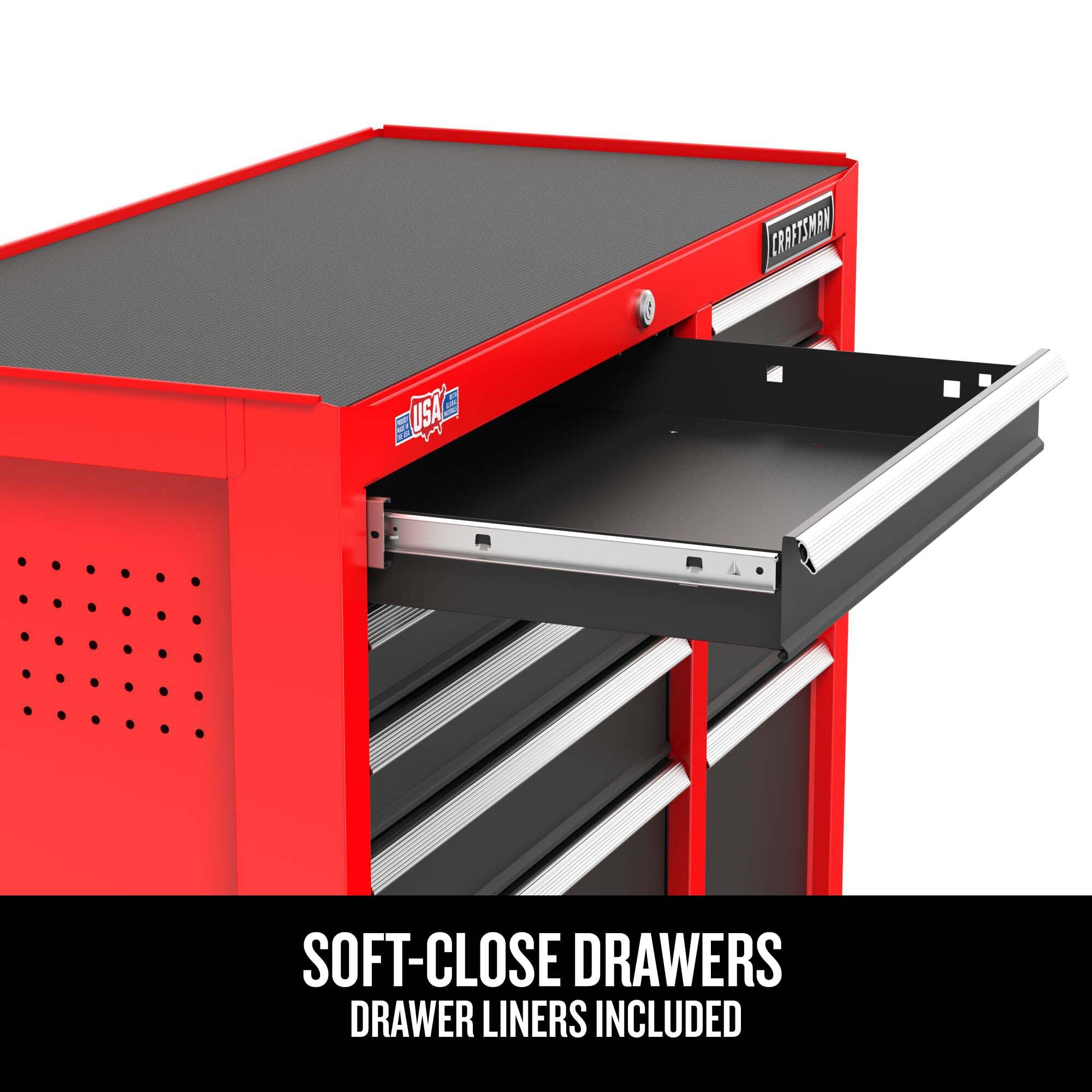 26-Inch W x 36.5-Inch H 5-Drawer Steel Rolling Tool Cabinet, Red