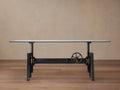 Crank Industrial Glass Top Desk