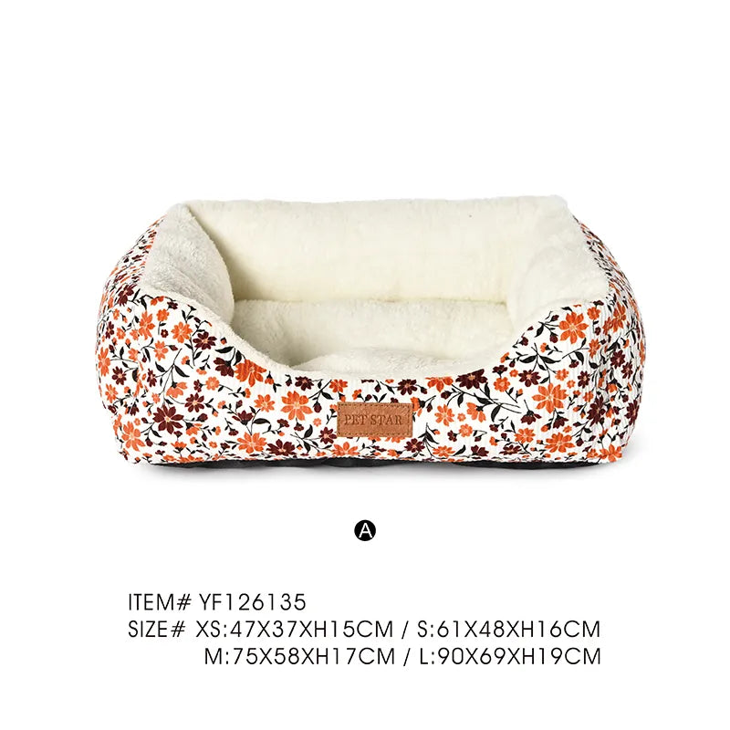 Printed Pet Bed Dog Bed Corduroy Pet Bed