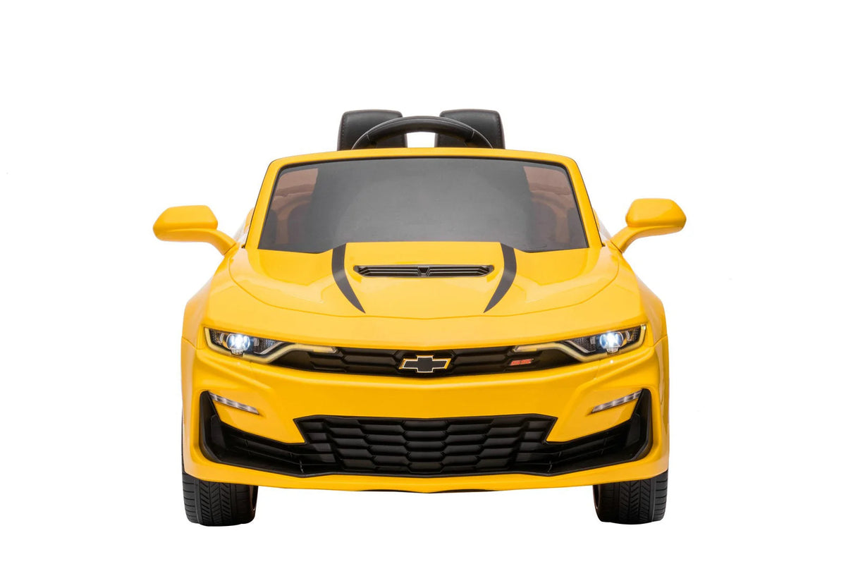 12V Chevrolet Camaro 2SS Kids Ride On One Seater Electric Car with Leather Seat, Rubber Tires and RC