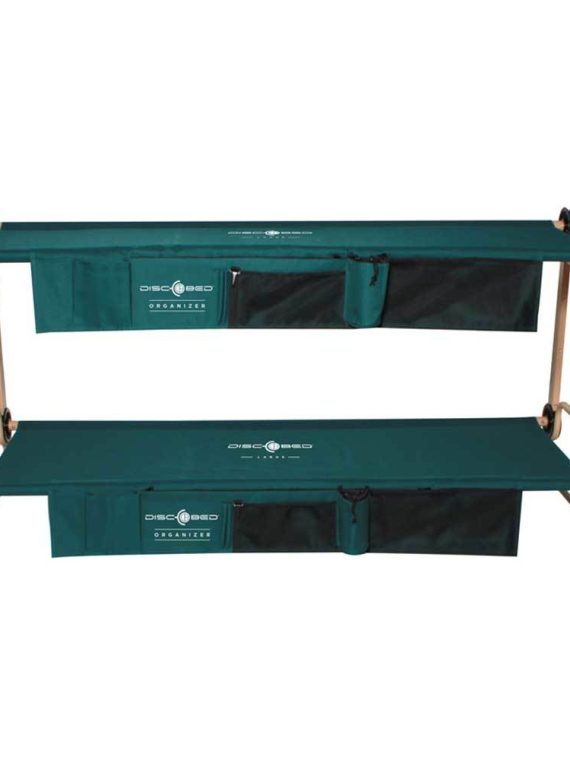 Large Double Camping Cot with Bench Conversion and Storage Organizers, Green