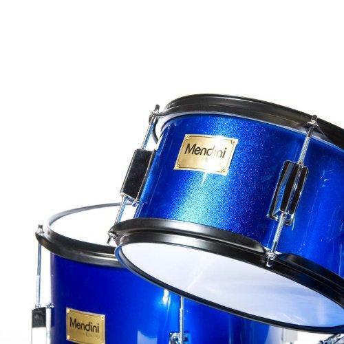 16-Inch 5-Piece Junior Drum Set for Kids with Adjustable Throne, Cymbal, Pedal and Drumsticks, Blue Metallic