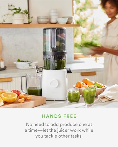 Self-Feeding Cold Press Masticating Juicer with Wide-Mouth Hopper, Easy Cleanup and Assembly
