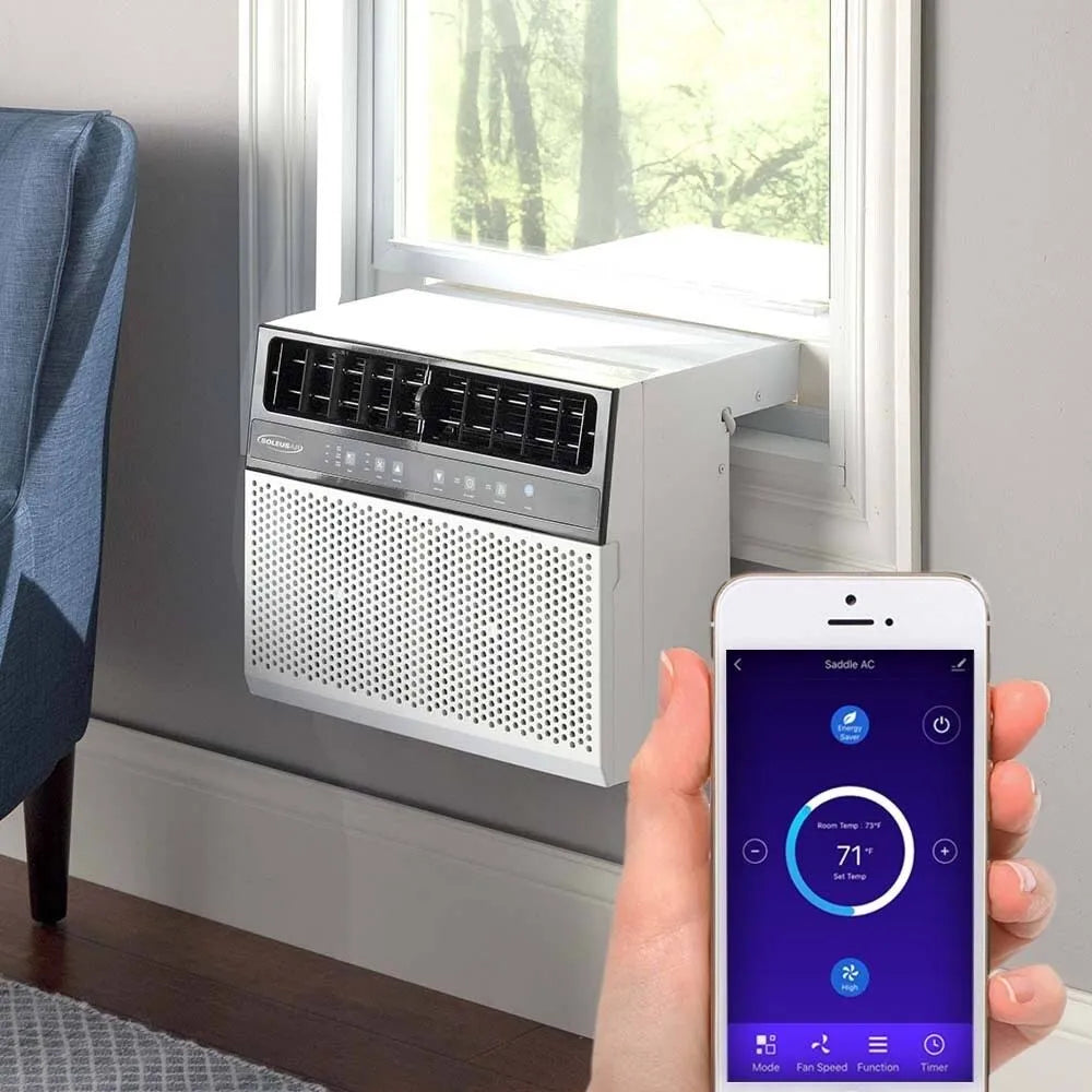 8,000 BTU Hybrid Saddle Window Air Conditioner with WiFi, White
