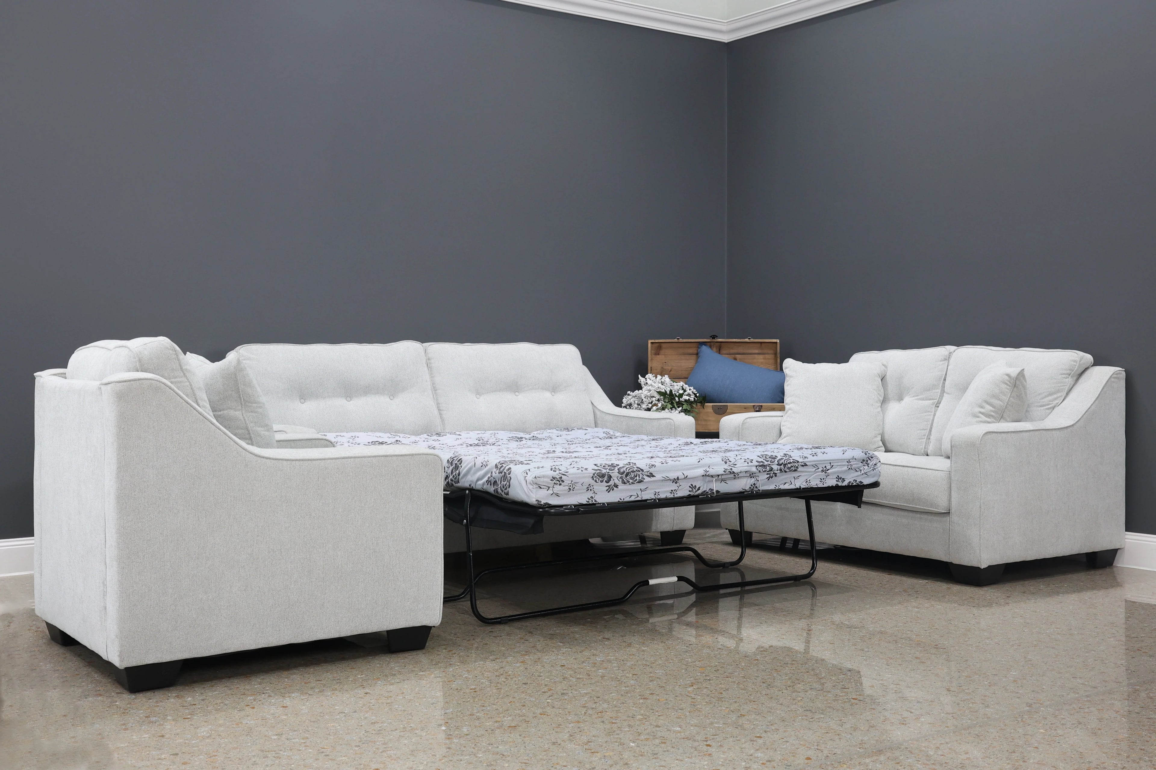 Victoria Queen Sofa Sleeper Light Grey