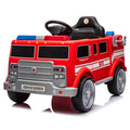 2026 12V Kids Fire Truck Electric Ride On One Seater with Leather Seat and RC