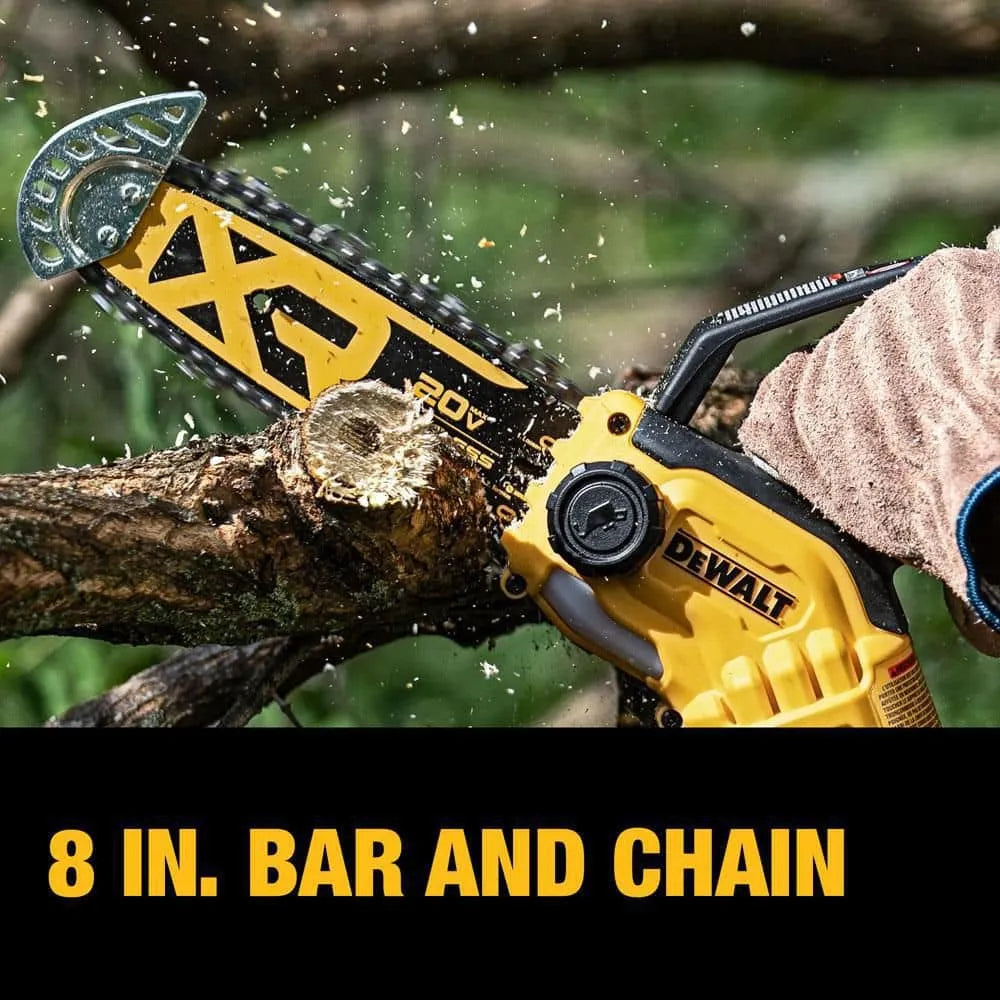 8-Inch 20V Lithium-Ion Cordless Pruning Chainsaw Kit with 3Ah Battery and Charger