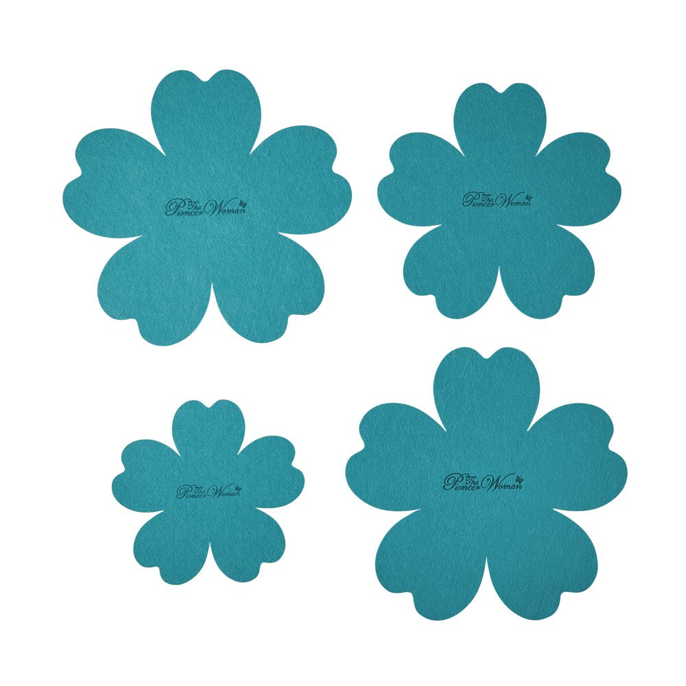 38-Piece Cookware Set with Floral Design, Teal