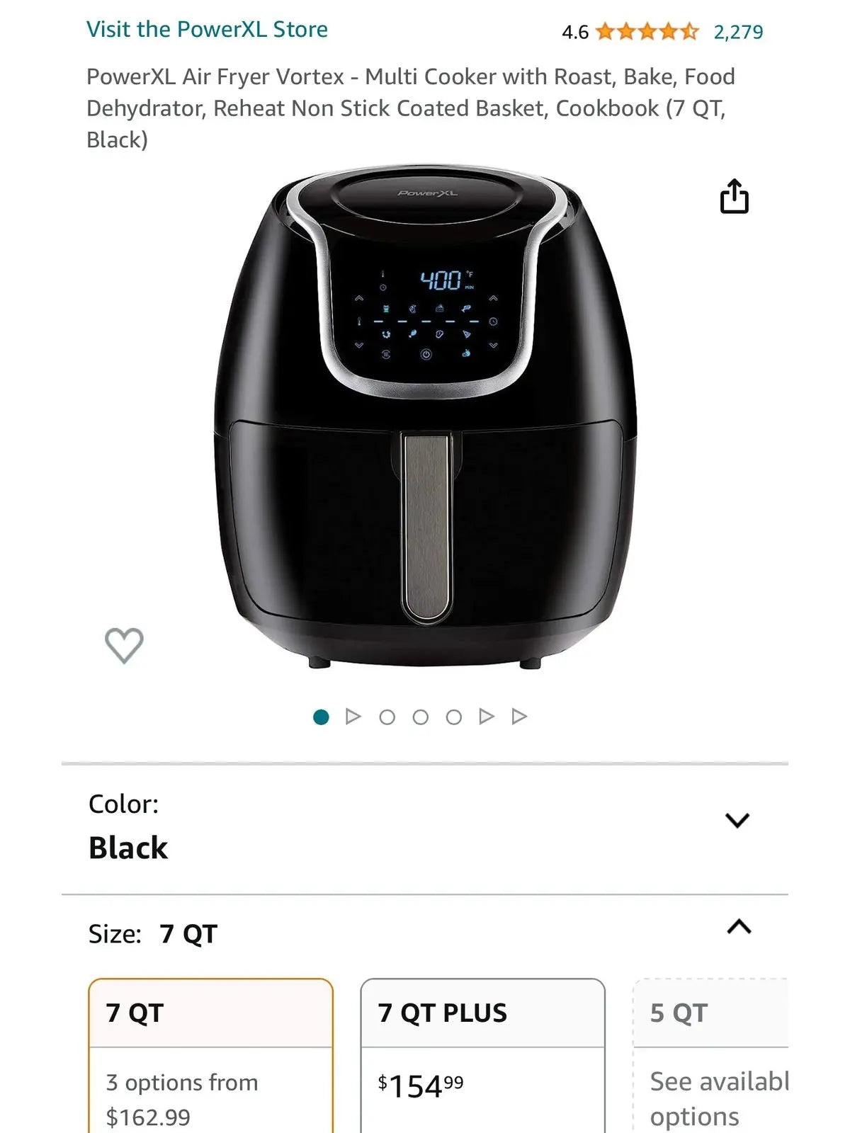 Multi-Function Air Fryer and Multi-Cooker with Non-Stick Basket and Cookbook