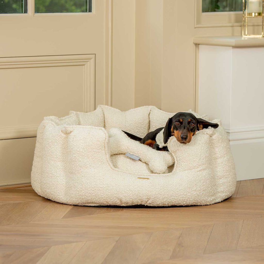 High Wall Bed For Dogs in Bouclé
