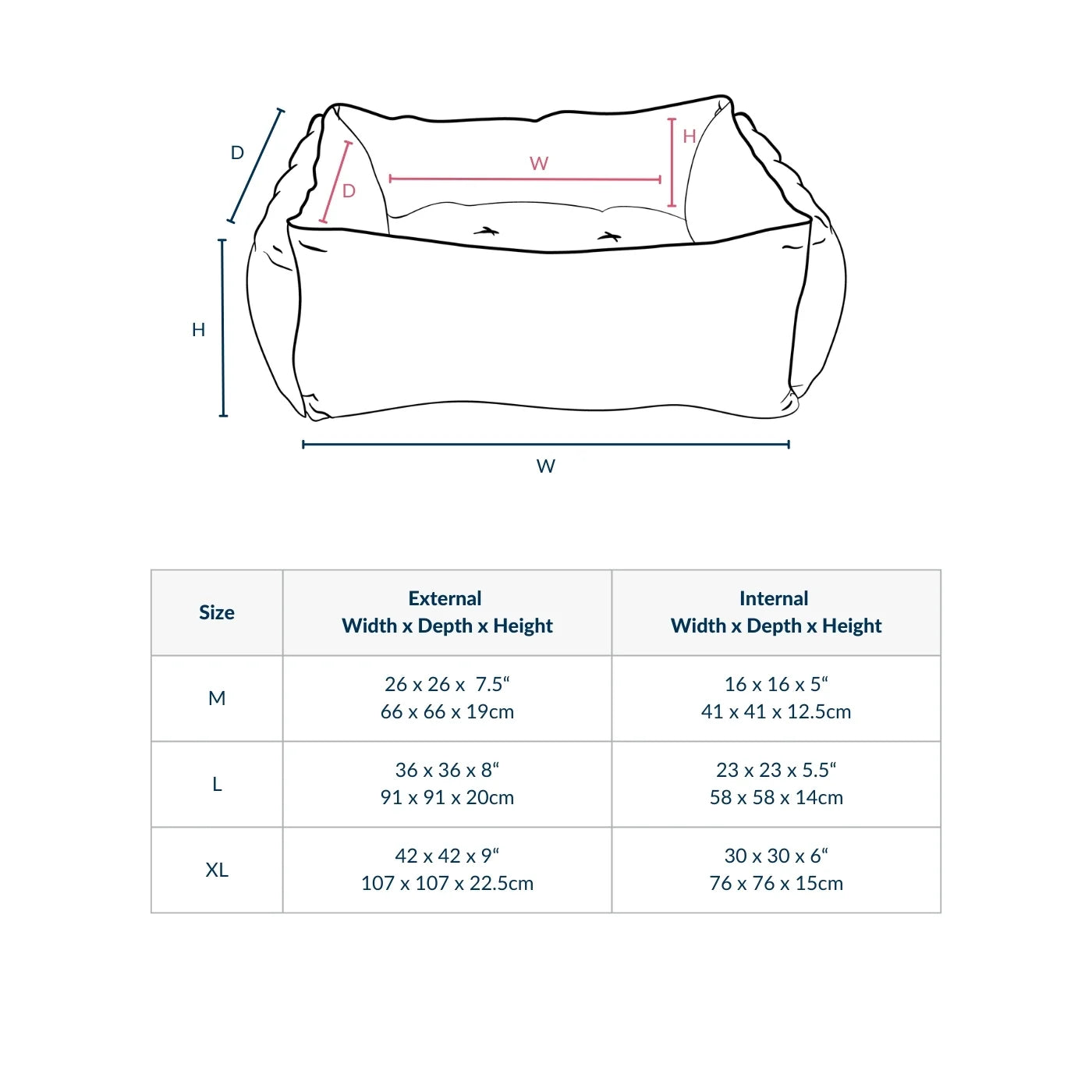 Box Bed For Dogs in Herringbone Tweed