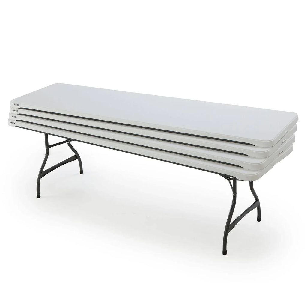 4-Pack Commercial Stacking 8-Ft. Folding Tables, White