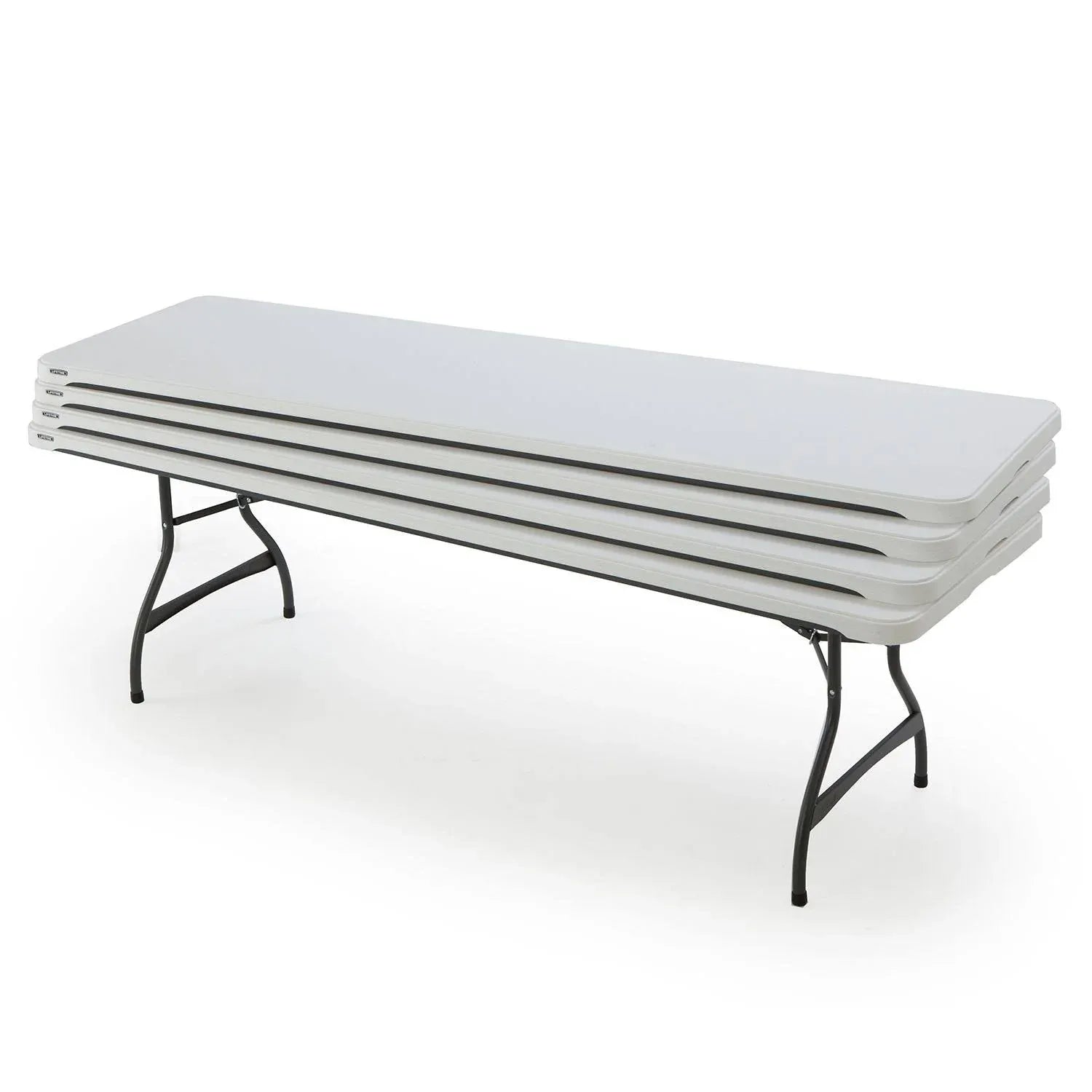 4-Pack Commercial Stacking 8-Ft. Folding Tables, White